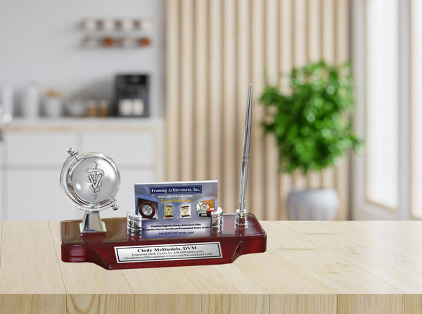 DVM clock name plate veterinarian pen card Doctor of Veterinary Medicine gift