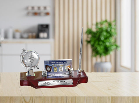 DVM clock name plate veterinarian pen card Doctor of Veterinary Medicine gift