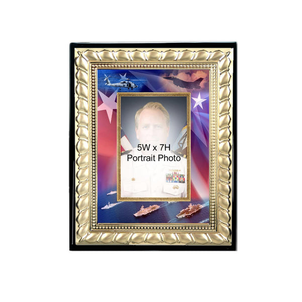 US Navy Photo Frame Gift 5x7 Picture Framing Sailor Military Plaque Retirement