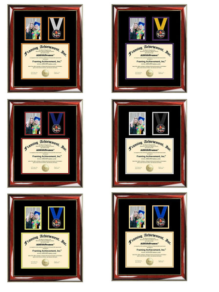 Graduate Award 2" Medal Ribbon Graduation 4x6 Portrait Photo Diploma Frame University School College Certificate Framing Picture Gift Plaque