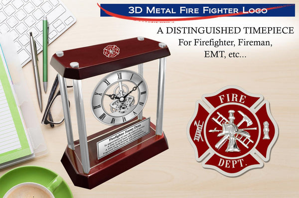 Firefighter Engrave Clock Award Fire Academy Graduation Gift Retirement Fireman