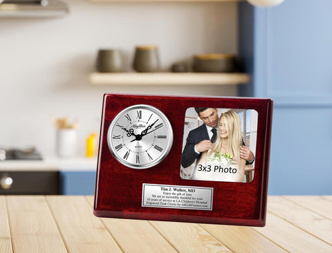 Picture frame table clock birthday congratulation graduation retirement photo