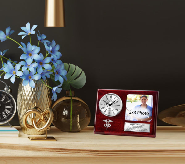 Optometrist engrave desk picture frame clock doctor of optometry graduation gift