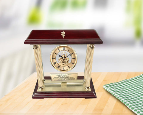 Personalize clock doctor of veterinary medicine engraved DVM gift veterinarian