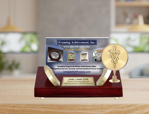 Doctor of Veterinary Medicine engrave business card holder DVM name plate Vet