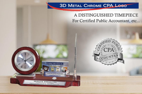 Nameplate CPA desk clock gift business card pen certified public accountant