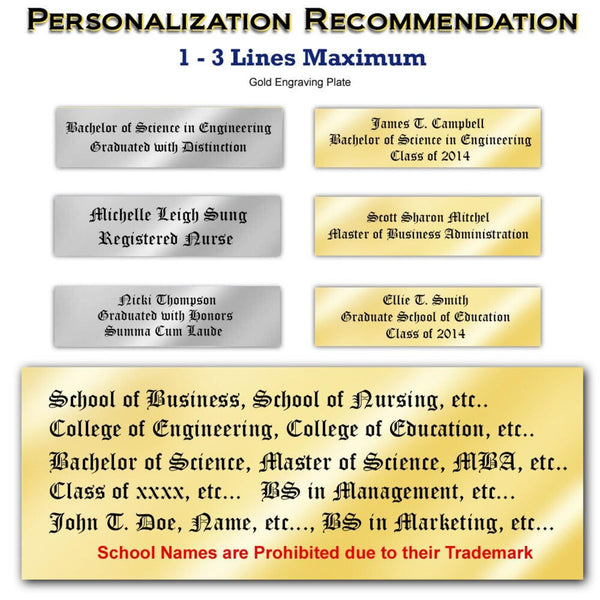 Engrave Diploma Frame Academic Graduation Gift Graduate Medal Box Plaque Ribbon Case Holder College University Military Retirement