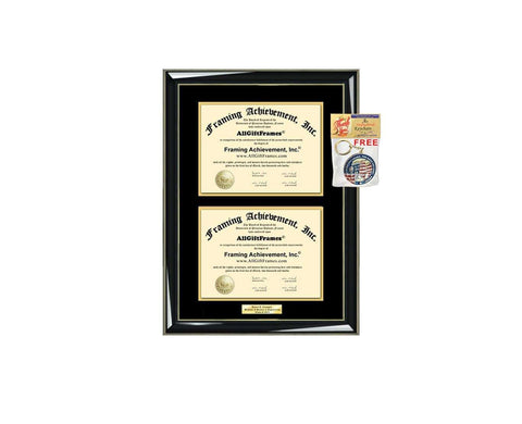 Engrave Two Diploma Frame Certificate Holder Case Graduate Document License College State Board Graduation University Degree Framing