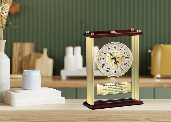 Police officer engrave desk clock police academy graduation gift law enforcement