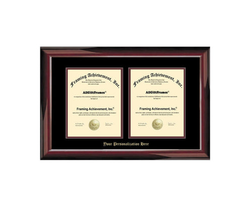 Double University Diploma Frame Portrait Degree Embosse Graduation Two Vertical Document College Framing Graduate State Board License