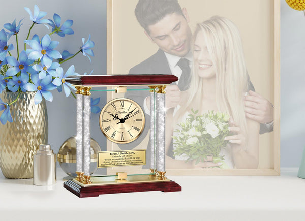 CPA gift certified public accountant engraved desk clock crystal coworker boss