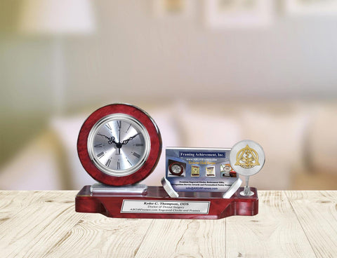 Business card holder clock dentistry gift congratulation dentist dental DDS DMD