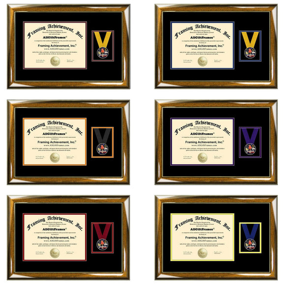 College High School Medal Graduation Graduate Recognition Academic 3D Medal Case Diploma Frame with Ribbon University Framing Medallion Gift
