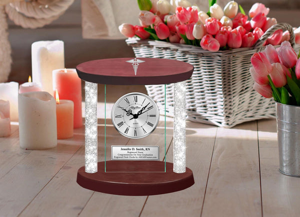 Personalize attorney lawyer law scale esquire law school graduate desk clock