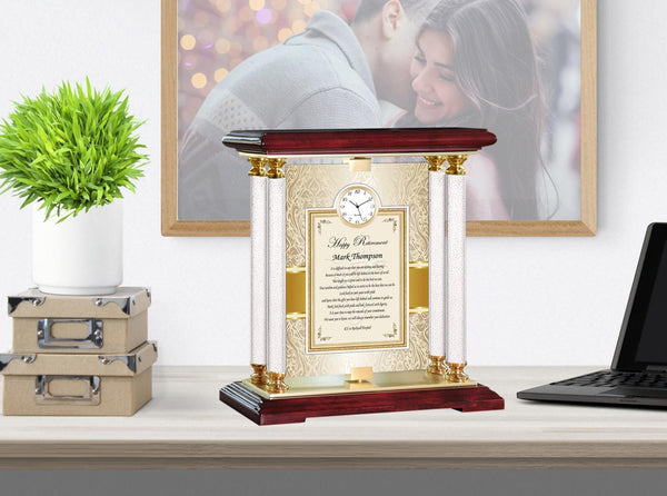 Personalize Retirement Clock Plaque Boss Coworker Award Retirement Gift Employee