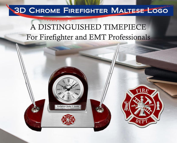 Engrave clock EMT firefighter congratulation retirement graduation award fireman