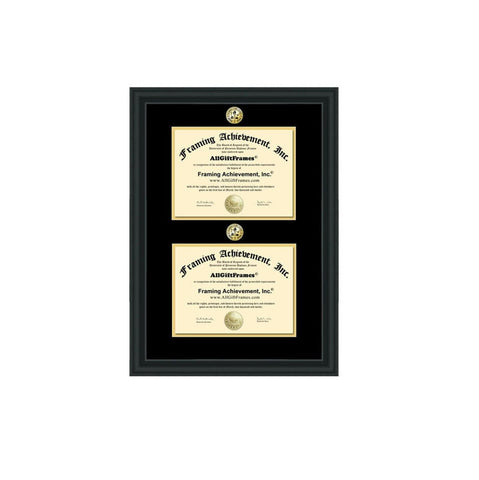 Double Degree Frame Graduation College Diploma Frames University Certificate License Framing Document Dual Degree Logo