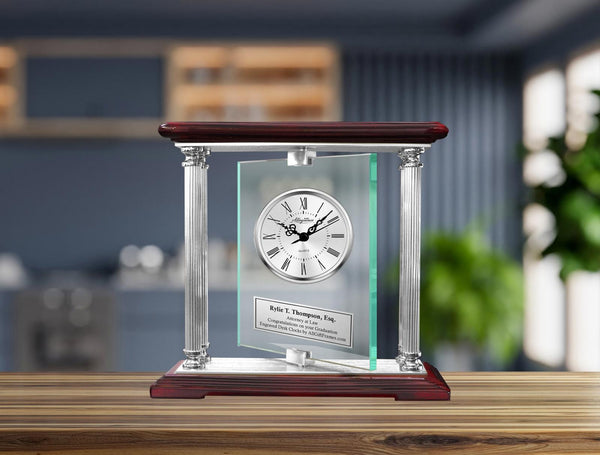 Law Graduation School Gift Engrave Clock Congratulation Attorney Lawyer JD