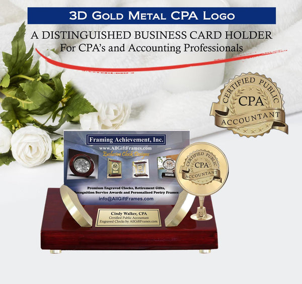 CPA engrave business card holder desk name plate certified public accountant