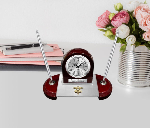 Desk nameplate engrave clock Doctor of Optometry graduation gift optometrist