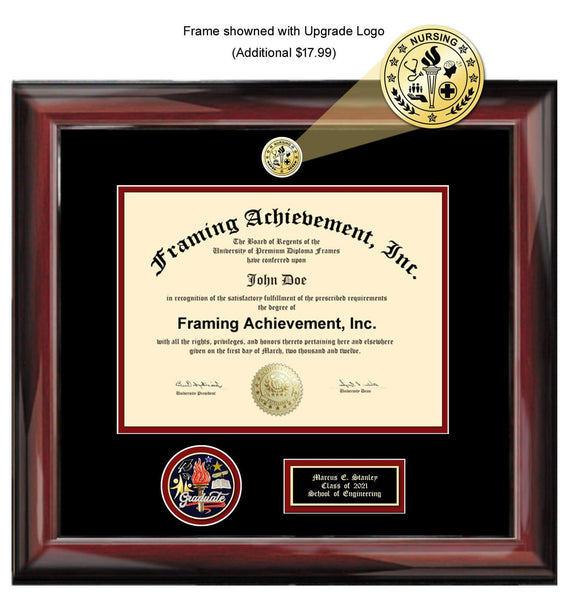 Diploma Frame Medal Display Case Mahogany Wood Matted Framing Graduation Certificate Award Degree Graduate Medallion Military Gift Holder