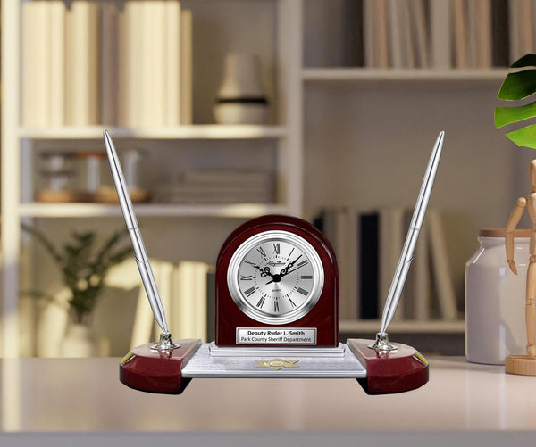 Sheriff deputy service award academy graduation gift pen desk clock retirement
