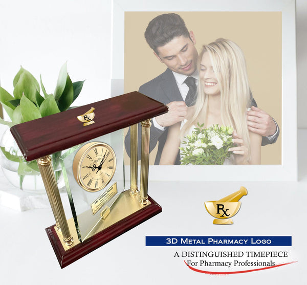 Pharmacy Graduation Gift Retirement Pharmacist Clock Congratulation PharmD Etch