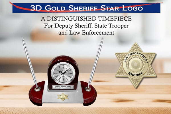 Sheriff deputy service award academy graduation gift pen desk clock retirement
