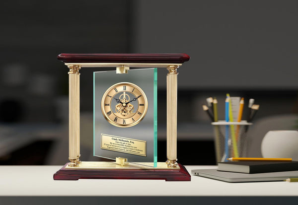 Personalized clock law gift attorney lawyer justice scale student passing bar