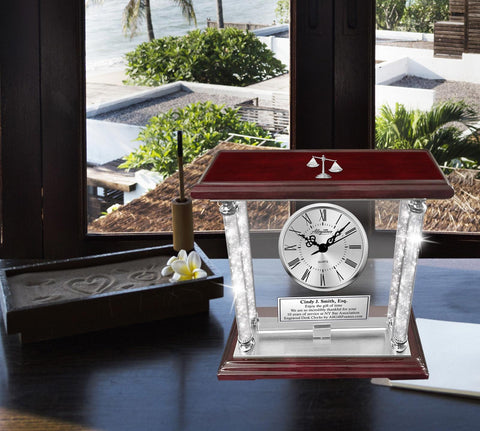 Lawyer gift passing bar personalized engraved desk clock attorney birthday law