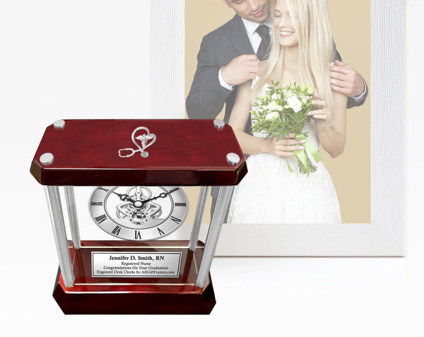 Engrave Clock Doctor Registered Nurse Service Award BSN RN Retirement Graduate