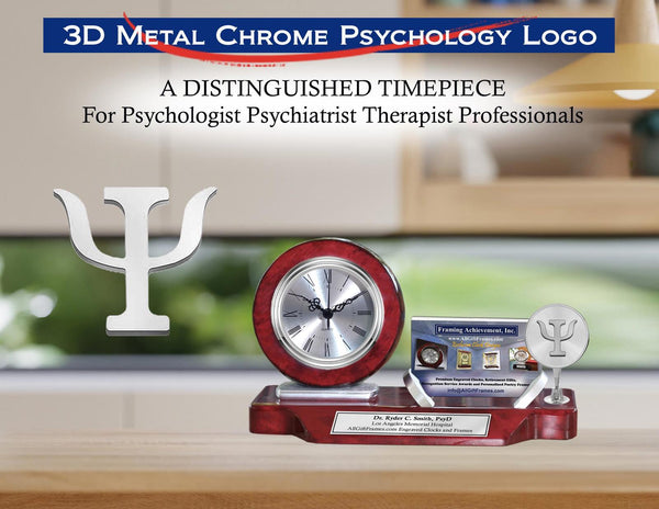 Psychologist gift desk clock business card holder psychology school graduation