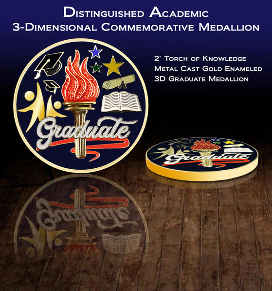 Graduate Award 2" Medal Ribbon Graduation 4x6 Portrait Photo Diploma Frame University School College Certificate Framing Picture Gift Plaque