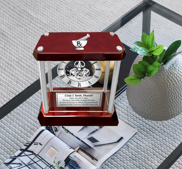 Pharmacist personalized clock pharmacy school student graduate gift PharmD etch