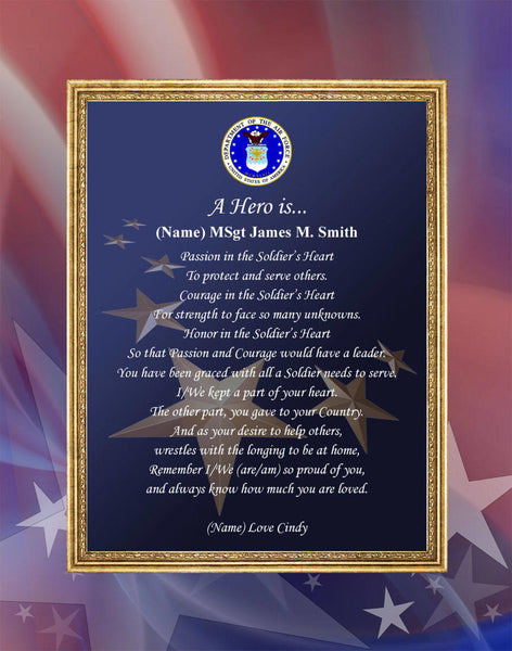 Air Force Gift Military Retirement USAF Airman Promotion Plaque Congratulation