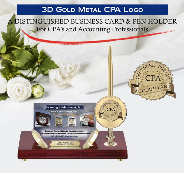 Engrave business card holder pen CPA congratulation Certified Public Accountant