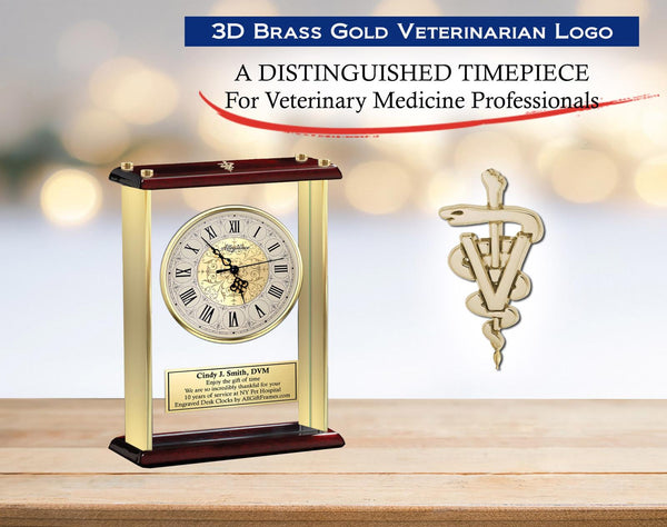 Doctor of veterinary medicine gift engraved desk clock veterinarian graduate DVM