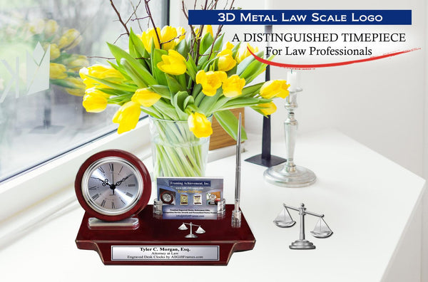 Name plate law gift lawyer attorney nameplate clock pen legal business card