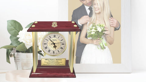 Police officer engrave desk clock police academy graduation gift law enforcement