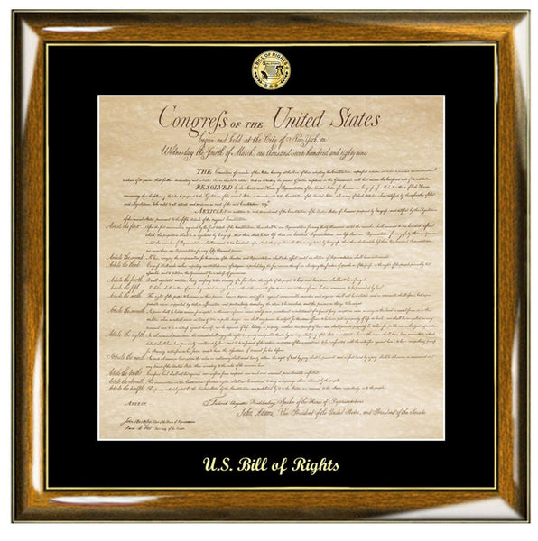 Walnut Frame Matted Lawyer Gifts United States Constitution Bill of Rights Declaration Independence Attorney Present Legal Profession