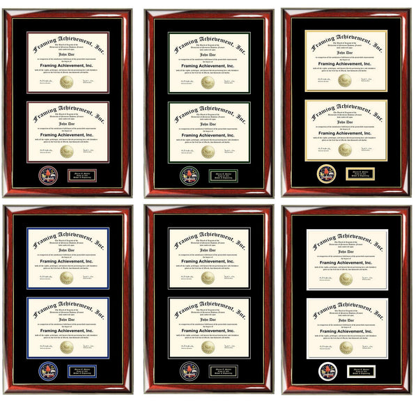 Double College Diploma Frame Case Holder Two Graduation Medal School Military Dual Degree Certificate Success Medallion Case License
