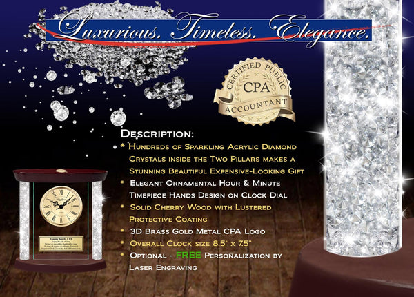 CPA desk clock Certified Public Accountant birthday gift retirement accountancy
