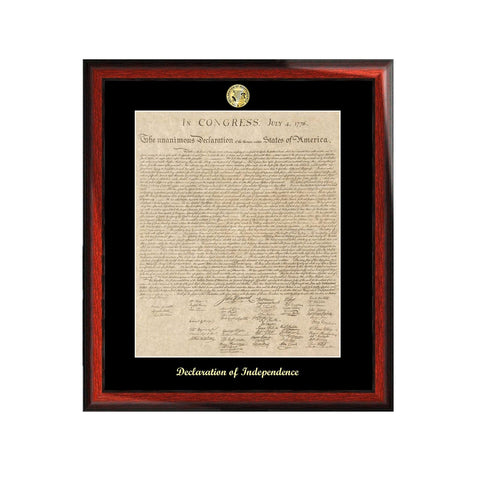 Declaration of Independence Old Antique Replica Print Frame Law Gift Lawyer Present Passing Bar Attorney Juris Doctor