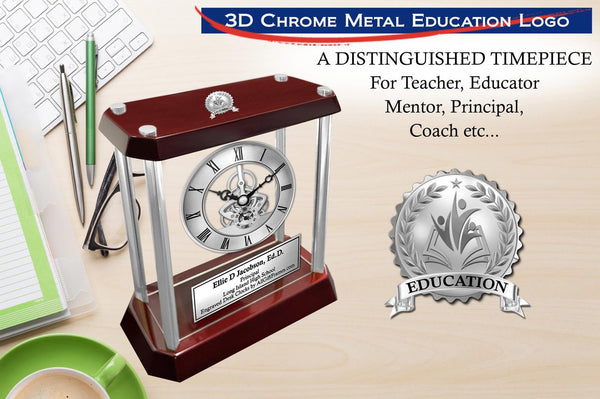 Engrave Gear Clock Service Award Teacher Retirement Educator Graduation Gift