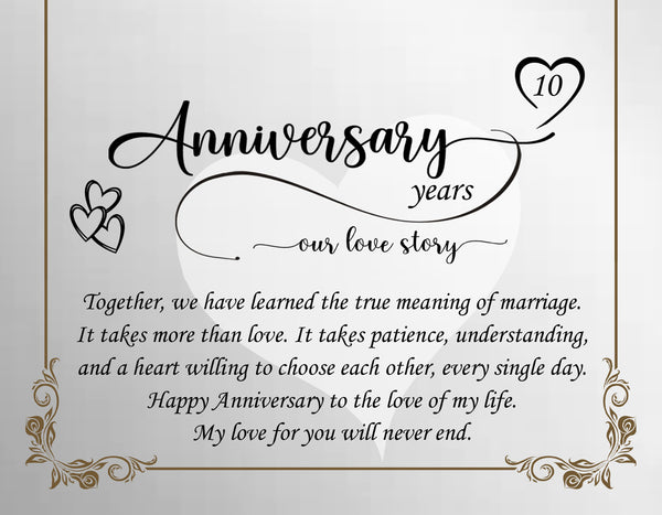 Wedding anniversary clock table personalized plaque crystal diamond wife husband present girlfriend boyfriend marriage gift love