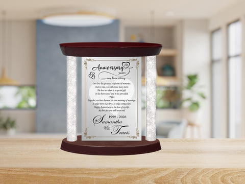 Personalized wedding anniversary table plaque crystal diamond column love wife husband congratulation present girlfriend boyfriend marriage