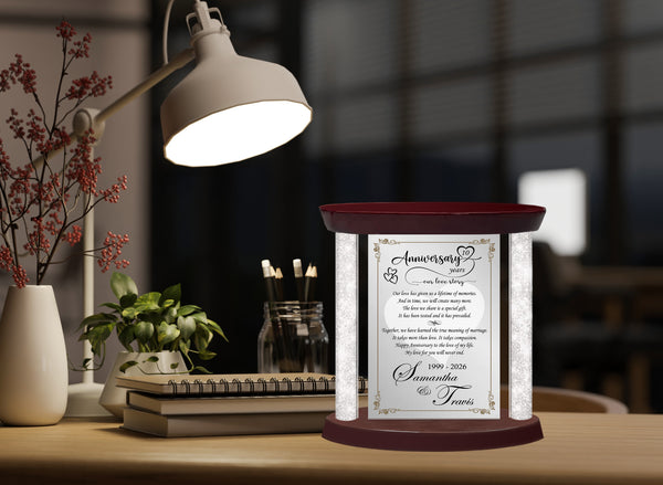 Personalized wedding anniversary table plaque crystal diamond column love wife husband congratulation present girlfriend boyfriend marriage