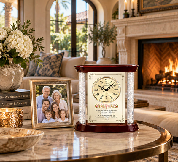 Desk clock mom gift daughter son mother day birthday thank you appreciation love plaque unique graduate support wedding