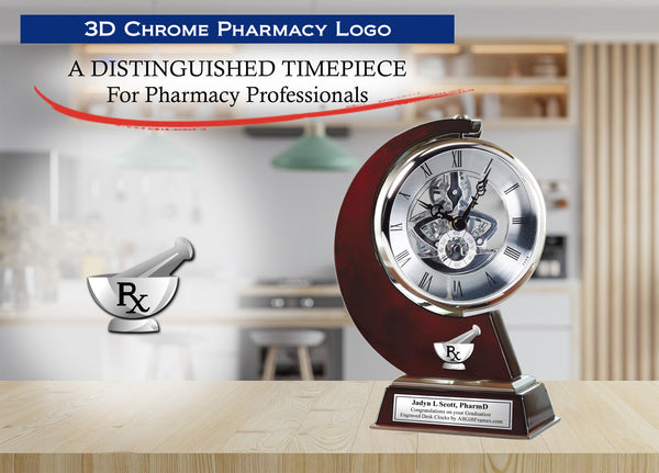Doctor of Pharmacy Gift Pharmacist Shelf Gear Clock Mantel Manual Rotating Personalized Pharm Tech Present Graduation School PharmD Mortar Pestle College