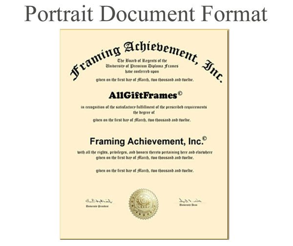 Double University Diploma Frame Portrait Degree Embosse Graduation Two Vertical Document College Framing Graduate State Board License